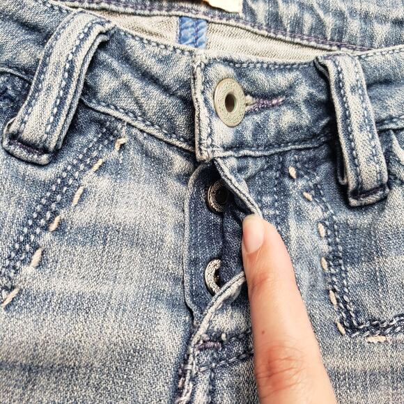 Antik Denim Jeans Womens 26 Blue Low Rise Skinny Embroidered Button Fly Western - Picture 14 of 16